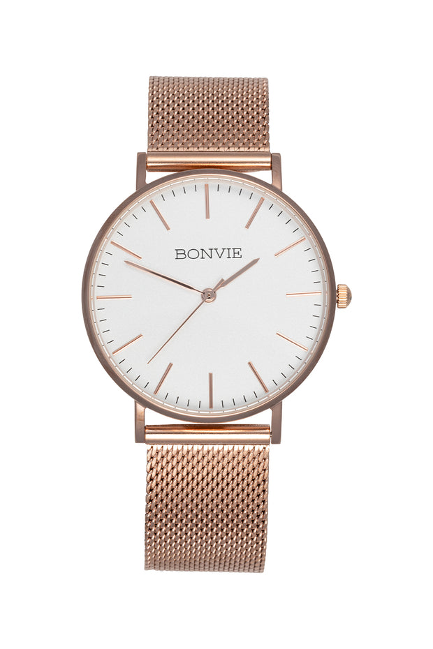 Bonvie vrouwen horloge rose | Rose Steel  |Bonvie Exclusive